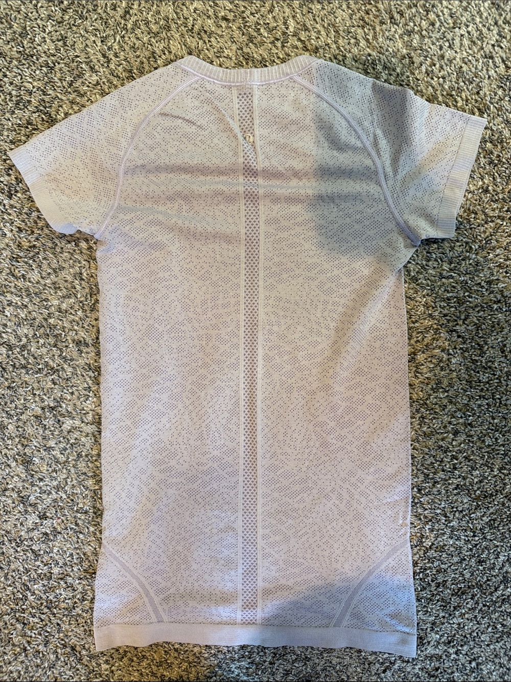 lululemon athletica Striped Purple Short Sleeve V-Neck Top - Picture 7 of 14